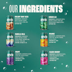 Zevia Zero Sugar Soda, Rainbow Variety Pack, 12 oz Cans (24-Pack) – Naturally Sweetened, Non-GMO Project Verified, Gluten-Free, Vegan
