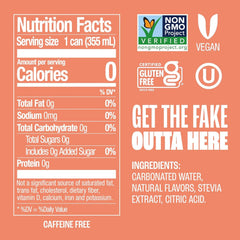 Zevia Zero Sugar Soda, Peaches and Cream, 12 oz Cans (24-Pack) – Caffeine Free, Naturally Sweetened, No Calorie Soda - Non-GMO Project Verified, Gluten-Free, Vegan