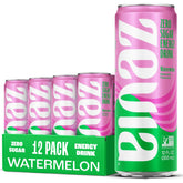 Zevia Zero Sugar Energy Drink, Watermelon, 12 oz Cans (12-Pack) – Naturally Sweetened, Non-GMO Project Verified, Gluten-Free, Vegan
