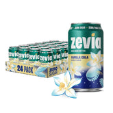 Zevia Zero Sugar Soda, Vanilla Cola, 12 oz Cans (24-Pack) – Naturally Sweetened, Non-GMO Project Verified, Gluten-Free, Vegan