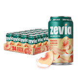 Zevia Zero Sugar Soda, Peaches and Cream, 12 oz Cans (24-Pack) – Caffeine Free, Naturally Sweetened, No Calorie Soda - Non-GMO Project Verified, Gluten-Free, Vegan