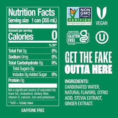 Zevia Zero Sugar Soda, Ginger Ale, 12 oz Cans (8-Pack) – Naturally Sweetened, Non-GMO Project Verified, Gluten-Free, Vegan