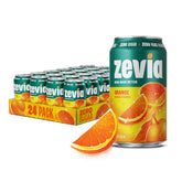 Zevia Zero Sugar Soda, Orange, 12 oz Cans (24-Pack) – Naturally Sweetened, Non-GMO Project Verified, Gluten-Free, Vegan