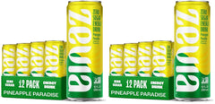 Zevia Zero Sugar Energy Drink,Pineapple Paradise,12 oz Cans – Naturally Sweetened,Non-GMO Project Verified,Gluten-Free,Vegan,(Pack of 24)