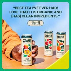 Zevia Zero Sugar Tea, Black Tea with Peach, 12 oz Cans (12-Pack) – Naturally Sweetened, Zero Calorie Sugar Free - Non-GMO Project Verified, Gluten-Free, Vegan