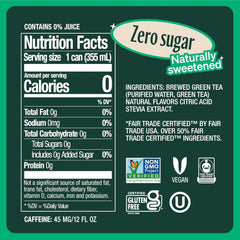 Zevia Organic Sugar Free Iced Tea, Green Tea Tropical Pineapple, 12 Ounces (Pack of 12)