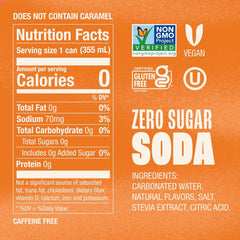 Zevia Zero Sugar Soda, Salted Caramel, 12 oz Cans (6-Pack) – Caffeine Free, Naturally Sweetened, No Calorie Soda - Non-GMO Project Verified, Gluten-Free, Vegan