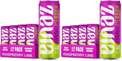 Zevia Zero Sugar Energy Drink,Raspberry Lime,12 oz Cans – Naturally Sweetened,Zero Calorie Sugar Free Energy - Non-GMO Project Verified,Gluten-Free,Vegan,(Pack of 24)