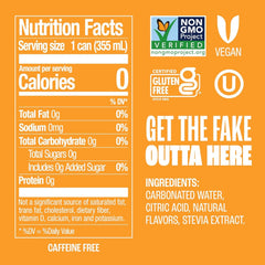 Zevia Zero Sugar Soda, Orange, 12 oz Cans (24-Pack) – Naturally Sweetened, Non-GMO Project Verified, Gluten-Free, Vegan