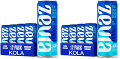 Zevia Zero Sugar Energy Drink,Kola,12 oz Cans – Naturally Sweetened,Non-GMO Project Verified,Gluten-Free,Vegan,(Pack of 24)