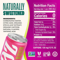 Zevia Zero Sugar Energy Drink, Fruity Fuel Variety Packs, 12 oz Cans – Naturally Sweetened, Non-GMO Project Verified, Gluten-Free, Vegan, (Pack of 24)