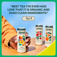 Zevia Organic Sugar Free Iced Tea, Tea Refresher Variety Pack, 12 Ounce Cans (Pack of 12)